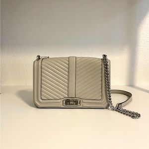 Taupe Rebecca Minkoff Chevron Quilted Crossbody